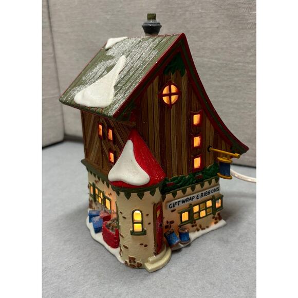 Vtg Dept 56 Heritage Village Gift Wrap and Ribbons North Pole Series W/box/light - Picture 2 of 8
